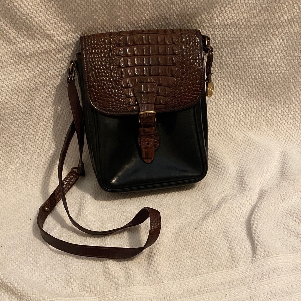 Brahmin Brown and Black Crossbody Bag